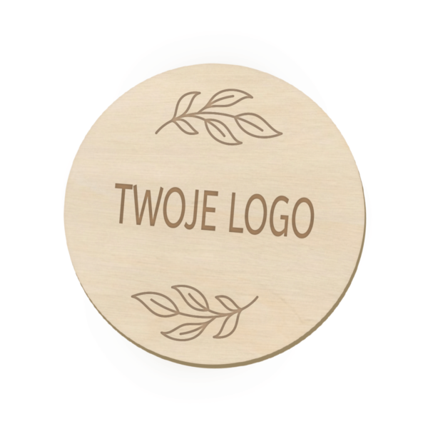 TABLICZKA DREWNIANA OKRĄGŁA Z LOGO DO ZDJĘĆ SKLEJKI