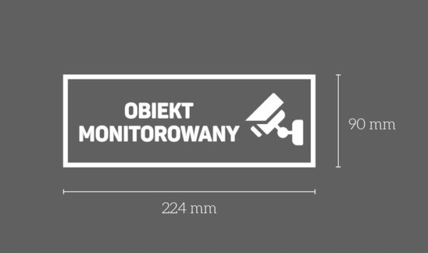 Naklejka OBIEKT MONITOROWANY - biała / czarna