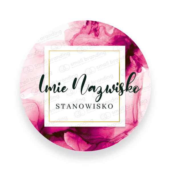 naklejki z logo firmy różowe malinowe dla salonu urody na gadzety